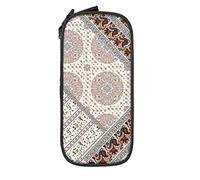 Oudrspo Trousse à Crayons Grande capacité Ethnic Paisley Native Ornament Floral Pencil Box Pen Pouch for Middle/High School Office College Adult Girl and Boy