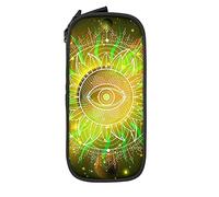 Oudrspo Trousse à Crayons Grande capacité Eye Geometry Galaxy Mystic Boho Pencil Box Pen Pouch for Middle/High School Office College Adult Girl and Boy