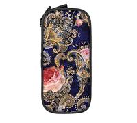 Oudrspo Trousse à Crayons Grande capacité Fleuri Mandala Rose Fleurs Floral élé boîte à Crayons Pochette pour collège/lycée Bureau collège Adulte Fille et garçon