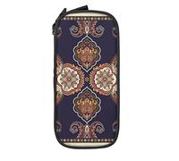 Oudrspo Trousse à Crayons Grande capacité Géométrie Boho Paisley Native Floral Vintage Boîte à Crayons Pochette pour stylos pour collège/lycée Bureau Collège Adulte Fille et garçon