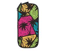 Oudrspo Trousse à Crayons Grande capacité Géométrie Zone Palm Boîte à Crayons colorée Pochette pour Stylo pour collège/lycée Bureau Collège Adulte Fille et garçon