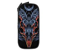 Oudrspo Trousse à Crayons Grande capacité Horror Demon Sheep Skull Noir foncé Boîte à Crayons Pochette pour stylos pour collège/lycée Bureau Collège Adulte Fille et garçon