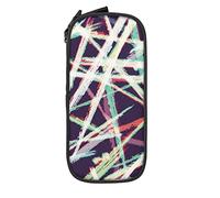 Oudrspo Trousse à Crayons Grande capacité Lignes abstraites Graffiti psychédélique Noir boîte à Crayons Pochette pour collège/lycée Bureau collège Adulte Fille et garçon