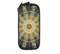 Oudrspo Trousse à Crayons Grande capacité Magic Circle Zodiacs Dark Psychedelic Black Pencil Box Pen Pouch for Middle/High School Office College Adult Girl and Boy