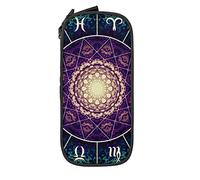 Oudrspo Trousse à Crayons Grande capacité Magic Circle Zodiacs Dark Psychedelic Green Pencil Box Pen Pouch for Middle/High School Office College Adult Girl and Boy
