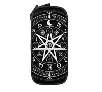 Oudrspo Trousse à Crayons Grande capacité Magic Mystery Symbol Zodiac Signs Black Pencil Box Pen Pouch for Middle/High School Office College Adult Girl and Boy