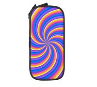 Oudrspo Trousse à Crayons Grande capacité Spirale colorée Arc-en-Ciel psychédélique Abstraite boîte à Crayons Pochette pour collège/lycée Bureau collège Adulte Fille et garçon