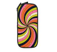 Oudrspo Trousse à Crayons Grande capacité Spirale psychédélique Arc-en-Ciel coloré Abstrait boîte à Crayons Pochette pour collège/lycée Bureau collège Adulte Fille et garçon