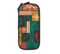 Oudrspo Trousse à Crayons Grande capacité Tribal Ancient Totem Symbol Collage Vintage Pencil Box Pen Pouch for Middle/High School Office College Adult Girl and Boy
