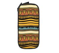 Oudrspo Trousse à Crayons Grande capacité Tribal Native Ethnic Mask Striped Abstract Pencil Box Pen Pouch for Middle/High School Office College Adult Girl and Boy