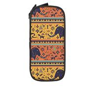 Oudrspo Trousse à Crayons Grande capacité Vintage Tribal Ethnic Elephant Abstract Pencil Box Pen Pouch for Middle/High School Office College Adult Girl and Boy