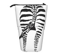 Oudrspo Trousse à Crayons télescopique Durable Zebra Back Sketch Standing Pencil Bag for Office Papeterie Case Pencil Holder Pop Up Pencil Bag Stand Up Pen Pencil Pouch for Work 7 × 5.7 inch