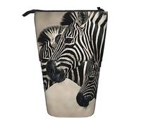 Oudrspo Trousse télescopique imprimé zèbre Sauvage Sac à Crayons Debout étui à Papeterie Porte-Stylo télescopique Porte-Crayon Pop Up pour Bureau Travail Vacances Cadeau