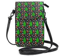 Oudrspo Vert Arbres De Noël Bottes Étoiles Bandoulière Téléphone Bourse Petit Mini Sac À Bandoulière Pochette De Téléphone Portable Portefeuille en Cuir pour Femmes Filles