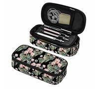 Oudrspo Vintage Cactus Stylo Organisateur Sac Cactus Blossom Mignon Rose Fleur Pointes Cactus épine Aquarelle Crayons Sac cosmétique Bureau Papeterie Organisateur pour Adolescent
