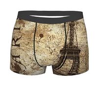 Oudrspo Vintage Paris Tour Eiffel Boxer Briefs Respirant Stretch sous-Vêtements Shorts