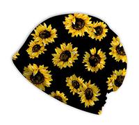 Oudrspo Vintage Tournesol Motif Couleurs Cancer Chapeaux pour Femmes, Cache-Cou Foulard Chapeaux Doux Slouchy Bonnet Chimio Chapeau Visage Bandanas