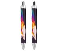 Oudrspo White Swan Lot de 4 stylos à bille à encre gel rétractable à pointe fine de 0,5 pour école, bureau, cygne blanc, motif abstrait coloré