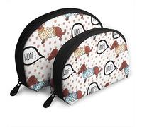 Oudrspo Womens The Dog Say Hello Travel Cosmetic Bags Waterproof 2PC Makeup Clutch Pouch Cosmetic and Toiletries Organizer Bag Portable Travel Trousse de toilette Filles