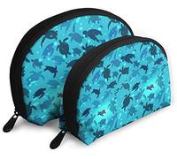 Oudrspo Womens World Turtle Day 23 May Background Turtle Swims Travel Cosmetic Bags Waterproof 2PC Makeup Clutch Pouch Cosmetic and Toiletries Organizer Bag Portable Travel Toiletry Pouch Girls