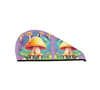 OudrspoDream Mushroom Coral Velvet Dry Hair Cap for Women Hair Caps with Buttons for Drying Curly Long & Thick Hair Anti Frisottis