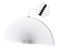 OUDUCK Stores occultants en forme de voûte cellulaire en demi-cercle, stores plissés en demi-lune pour fenêtres en demi-cercle, faciles à couper et à installer (rayon : 61 cm, blanc)