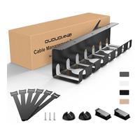 Oududianzi Cable Management Bureau Noir, Chemin de Cables, Rangement Cable Bureau, Cache Cable, Plateau de Gestion des Câbles, Goulotte Passe câble pour Organisateur des Câbles et des Multiprises