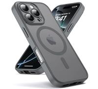 Oududianzi-Coque pour iPhone 16 Pro Compatible avec MagSafe Magnétique, Housse de Arrière Translucide Givrée PC, TPU Silicone Bumper Étui Protection Antichoc Militaire Anti-Empreintes-TitaniumGray