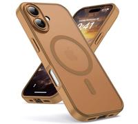 Oududianzi-Coque pour iPhone 17 Compatible avec MagSafe Magnétique, Housse de Arrière Translucide Givrée PC, TPU Silicone Bumper Étui Protection Antichoc Militaire Anti-Empreintes-Café Brown