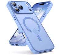 Oududianzi-Coque pour iPhone 17 Pro Compatible avec MagSafe Magnétique, Housse de Arrière Translucide Givrée PC, TPU Silicone Bumper Étui Protection Antichoc Militaire Anti-Empreintes-Mauve