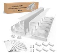 Oududianzi Set de 2 Chemin de Câble, Cable Management Bureau Blanc, Range Cable Bureau, Cache Cable, Goulotte Passe Cable, Organisateur de Cable pour La Gestion des Câbles et des Multiprises