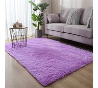 Ouduo Tapis Chambre à Coucher Tapis pour Salon Ultra Doux, Tapis Soyeux Lisse et Anti-dérapant Couleur Unie Moelleux Shaggy Tapis pour Tapis de Décoration Intérieure (Violet,60 * 160cm)