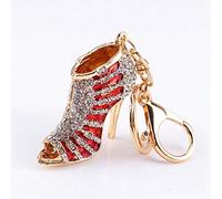 Oueaen Pendentif Chaussure en Cristal Talon Haut Strass Porte-clés Sac Chaîne Cadeau