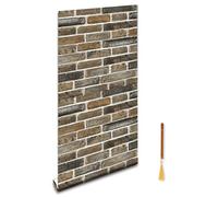 Oufdj-iPro Papier Peint Brique Auto-Adhésif, 44.5x1200CM Rouleau Adhésif Effet Pierre Vinyle Sticker Mural Imperméable Vintage pour Décoration Mur Chambre Meuble Avec un Exquis Marque-page en Bois