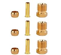 OUFEIJIA EUR 3 Ensembles de raccords pour Tuyau d'huile en Laiton, Jeu pièces, Douille à Double cône pour Lubrification Machine-Outil Tube 4mm/6mm/8mm(4mm)