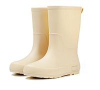 OUFEIJIA EUR Bottes de Pluie mi-Mollet for Femmes, imperméables, antidérapantes, Semelle épaisse, Bottes Jardin en PVC, doublées Polaire Quatre Saisons(Apricot,37)