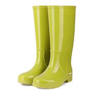 OUFEIJIA EUR Bottes de Pluie Montantes imperméables avec Doublure en Peluche, Couvre-Chaussures d'hiver antidérapantes Caoutchouc Chaud for Le Jardinage extérieur et Froid(Groen,38)