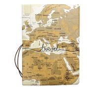 OUFEIJIA EUR Définition de Documents Voyage Map Modèle Passeport Set Porte-Passeport Protection Passeport Sac for Le randonnée Design Compact(Brown)