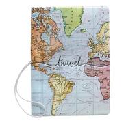 OUFEIJIA EUR Définition de Documents Voyage Map Modèle Passeport Set Porte-Passeport Protection Passeport Sac for Le randonnée Design Compact(Roze)