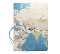 OUFEIJIA EUR Définition de Documents Voyage Map Modèle Passeport Set Porte-Passeport Protection Passeport Sac for Le randonnée Design Compact(Blauw)