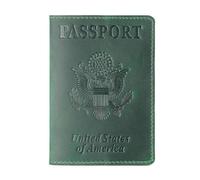 OUFEIJIA EUR Étui de Protection for Passeport rétro multinational, Porte-Passeport américain, étui Voyage Fin et Portable Design Compact(Dark Green)