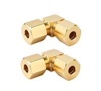 OUFEIJIA EUR Lot de 2 Coudes à Compression 90° en Laiton, raccord Angle Droit Tout cuivre pour humidificateur 6mm-12mm Double extrémité(12mmx12mm)