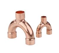 OUFEIJIA EUR Lot de 2 raccords en Té Type Y Laiton et pour tuyaux cuivre évasés, Joint soudé égal/réducteur, raccord, 5/16" à 7/8"