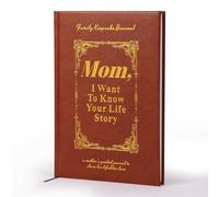 Oufens Mom,I Want to Know Your Life Story Book, A Mother's Guided Journal for Mom Journal significatif pour maman Cadeau d'anniversaire pour maman, couverture rigide enveloppée, ruban marque-page