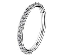 OUFER 14G Piercing Nombril Hoop 10mm Acier Chirurgical Argent Piercing Nombril Cerceau Anneau Banana Belly Button Hoop Ring Belly Bar Piecing Navel Barbell Jewellery Femme Bijoux 8 10 12mm