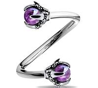 OUFER 16G 316L Acier Inoxydable Griffe de Dragon Volute Piercing Centre Améthyste - Bijou Labret Twist