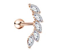 OUFER 16G Cartilage Boucle d'oreille Helix Piercings Or Rose Studs CZ Brillant Acier Inoxydable Tragus Conch Lobe Supérieur de l'oreille Bijoux Femme