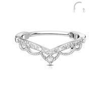 OUFER 16G Forme en V Septum Clicker Acier Chirurgical 316L Piercing Helix Anneau Transparente CZ Piercing Conch 8/10/12 mm Tragus Hoop pour Femme