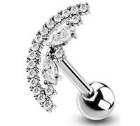 OUFER 16G Helix Earring Piercing Conch Ring Studs Cartilage CZ Upper Stainless Steel Top Lower Ear Tragus Jewellery Lobe for Women Girls