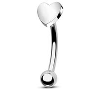 OUFER 16G Piercing vertical pour sourcils, filetage interne, titane G23, barre incurvée en forme de cœur, piercing Rook, boucle d'oreille Helix, lèvre orbitale pour femme, 8 mm